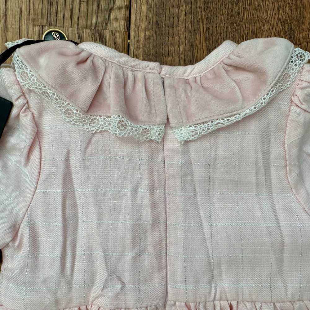 NWT Piccola Speranza Baby Doll Dress Soft Pink Girls Size 9 Months H - Picture 5 of 9